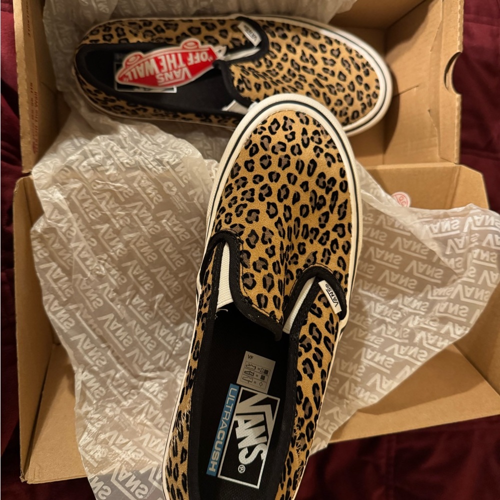 Vans Classic Red and White Slip-On Sneakers